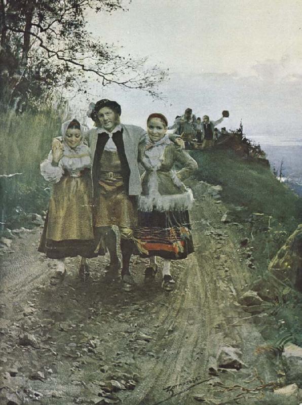 Anders Zorn tur hos famerna Norge oil painting art